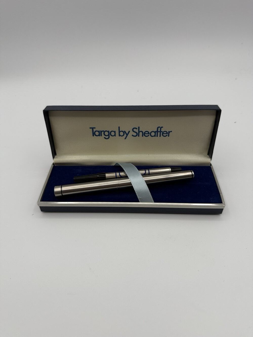 Vintage Targa by Sheaffer Brushed Stainless Steel Rollerball Pen With Case